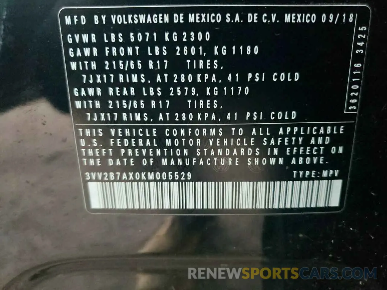 13 fotografías del automóvil dañado 3VV2B7AX0KM005529 VOLKSWAGEN TIGUAN 2019