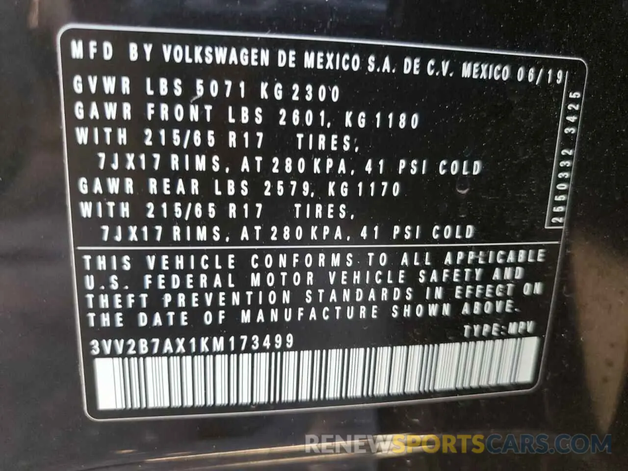 14 fotografías del automóvil dañado 3VV2B7AX1KM173499 VOLKSWAGEN TIGUAN 2019