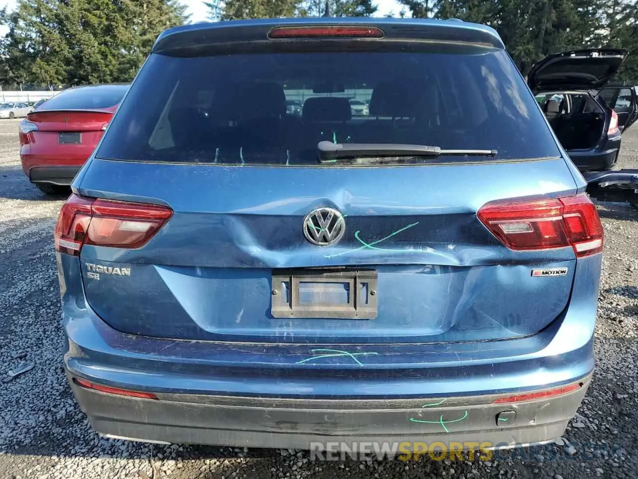 6 fotografías del automóvil dañado 3VV2B7AX3KM127236 VOLKSWAGEN TIGUAN 2019