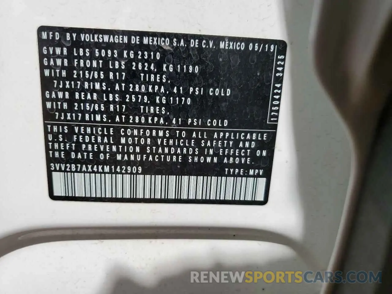 13 fotografías del automóvil dañado 3VV2B7AX4KM142909 VOLKSWAGEN TIGUAN 2019