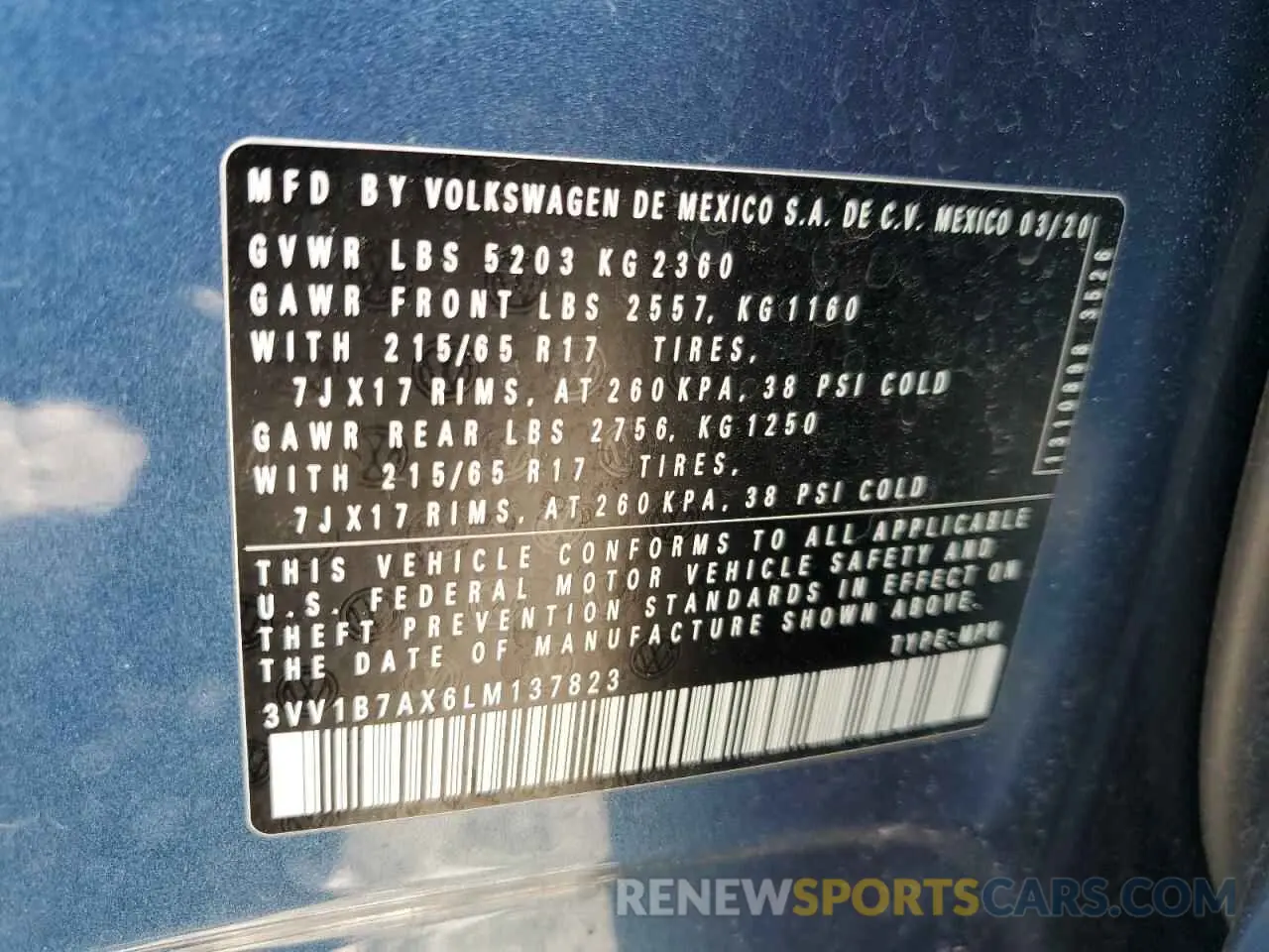 16 fotografías del automóvil dañado 3VV1B7AX6LM137823 VOLKSWAGEN TIGUAN 2020
