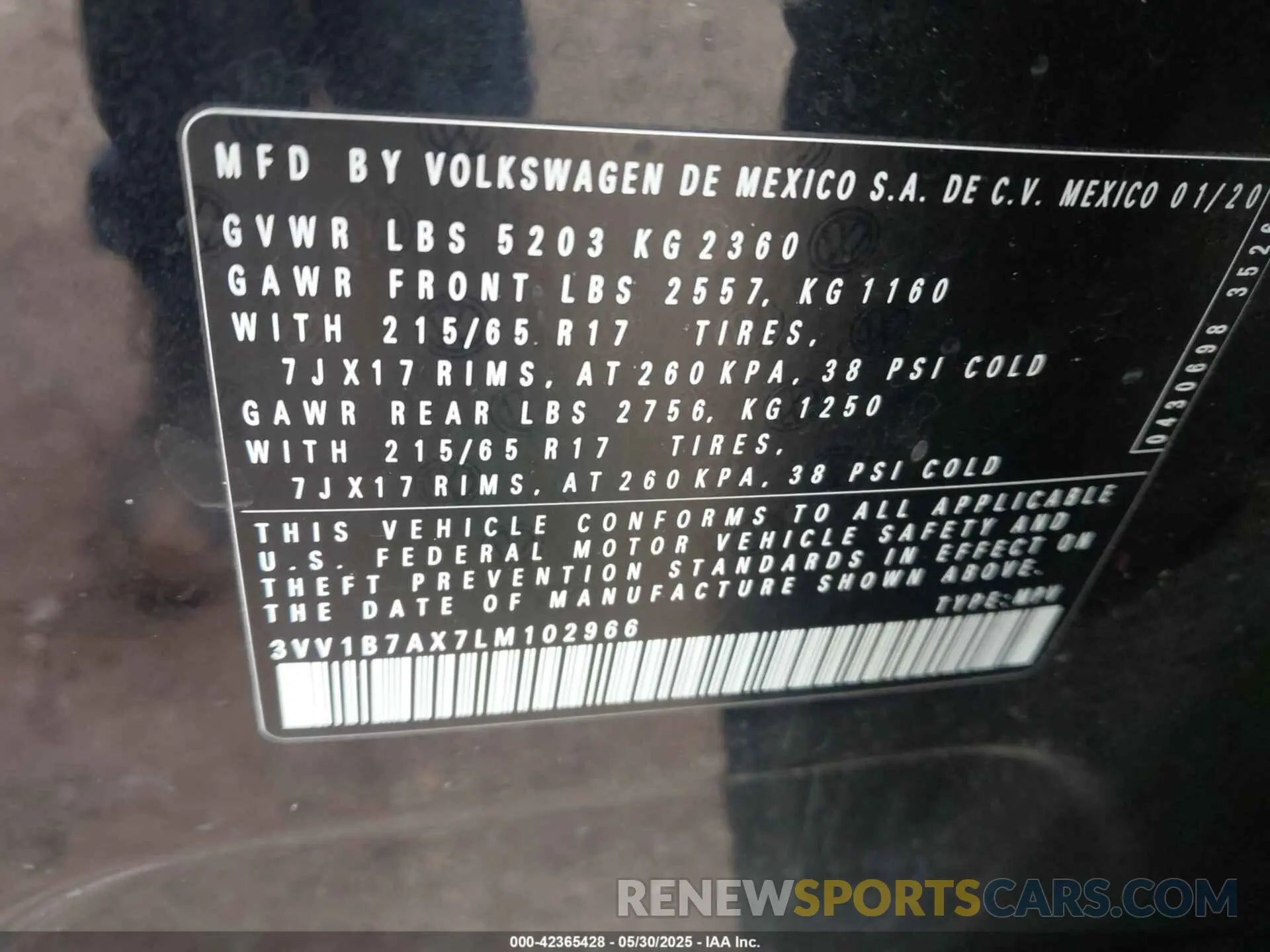 9 fotografías del automóvil dañado 3VV1B7AX7LM102966 VOLKSWAGEN TIGUAN 2020