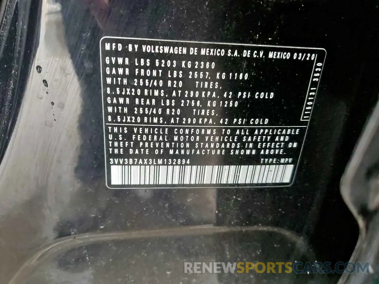 13 fotografías del automóvil dañado 3VV3B7AX3LM132894 VOLKSWAGEN TIGUAN 2020