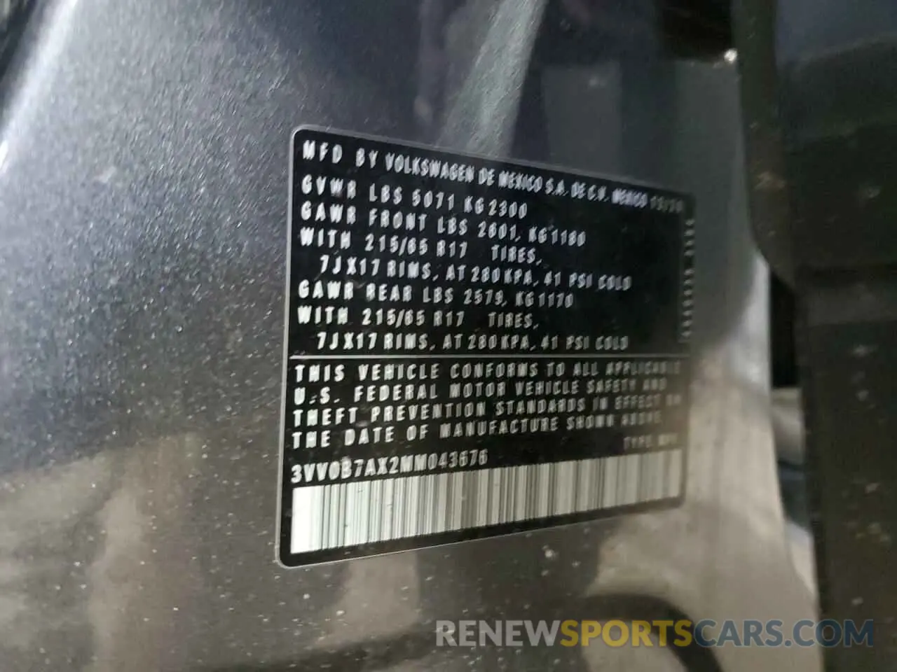14 fotografías del automóvil dañado 3VV0B7AX2MM043676 VOLKSWAGEN TIGUAN 2021