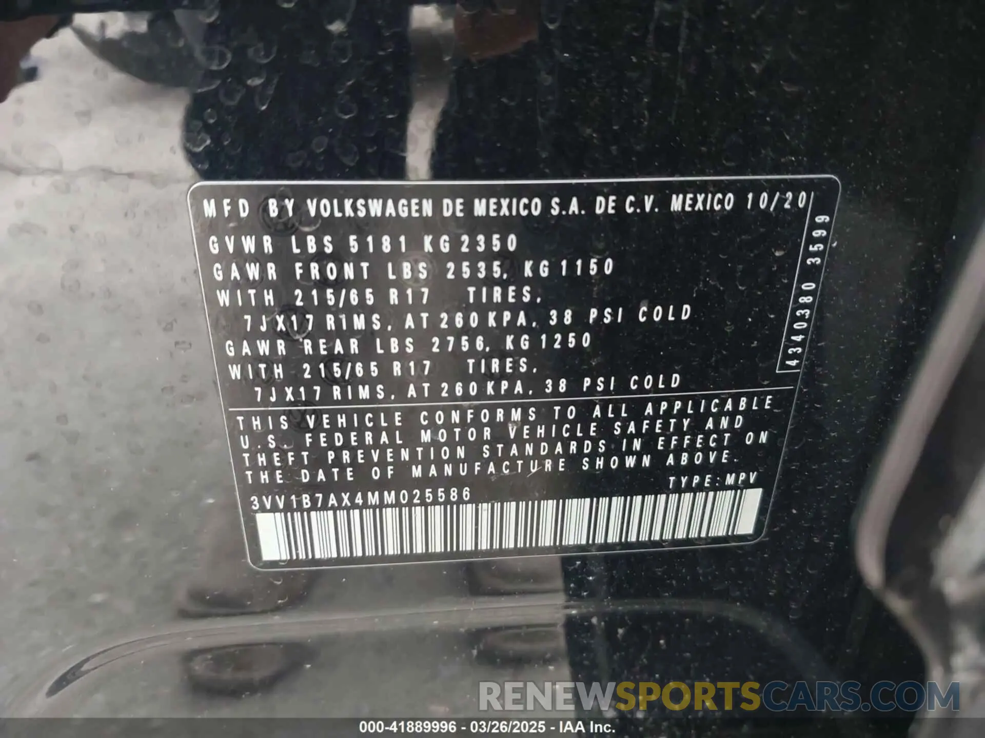9 fotografías del automóvil dañado 3VV1B7AX4MM025586 VOLKSWAGEN TIGUAN 2021