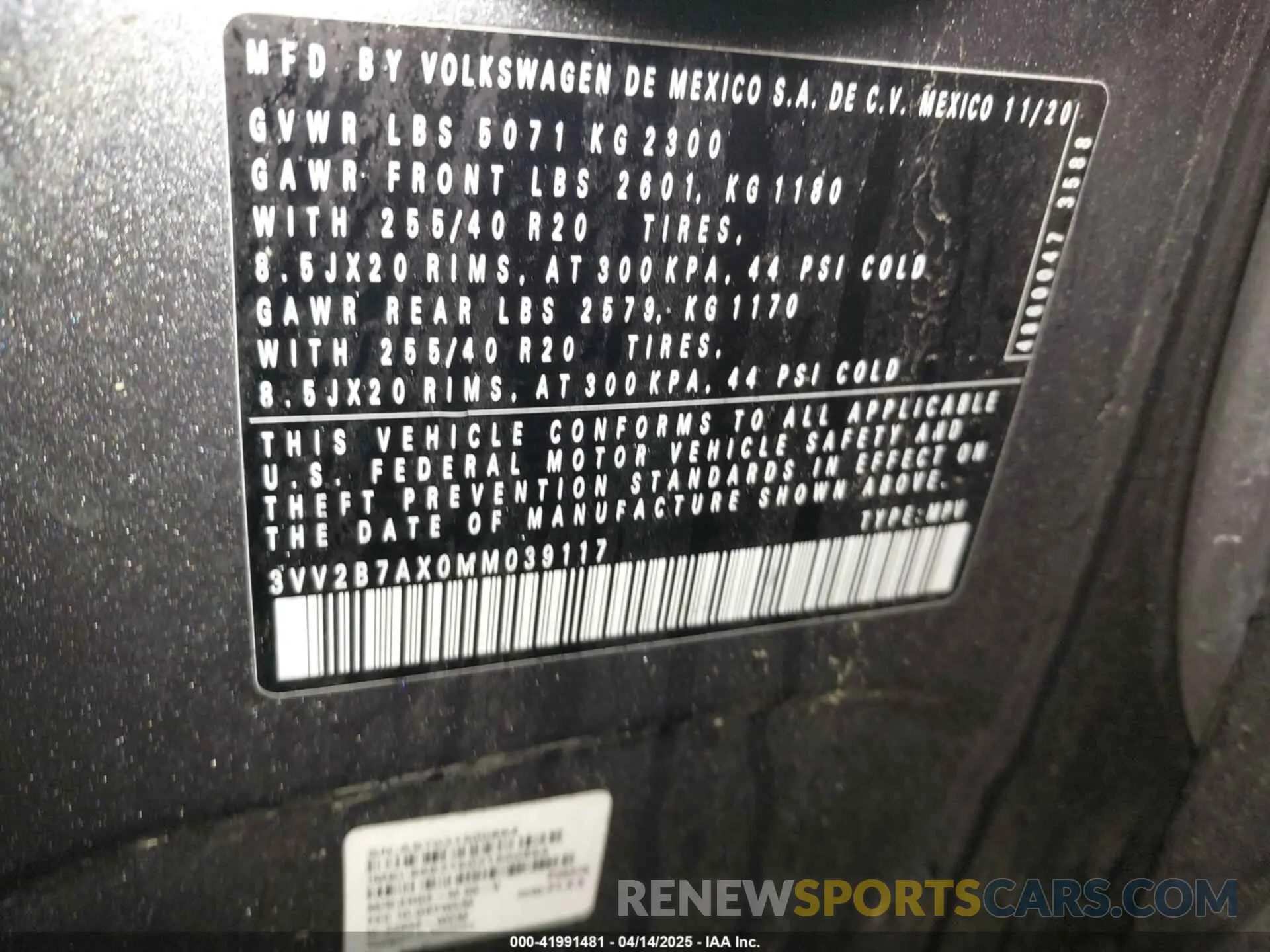 9 fotografías del automóvil dañado 3VV2B7AX0MM039117 VOLKSWAGEN TIGUAN 2021