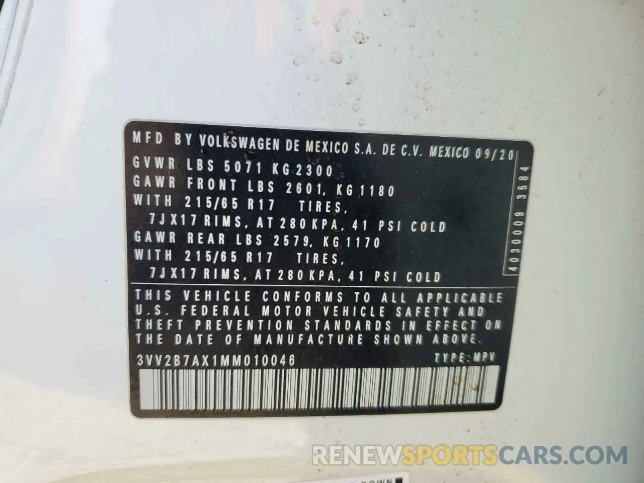 13 fotografías del automóvil dañado 3VV2B7AX1MM010046 VOLKSWAGEN TIGUAN 2021