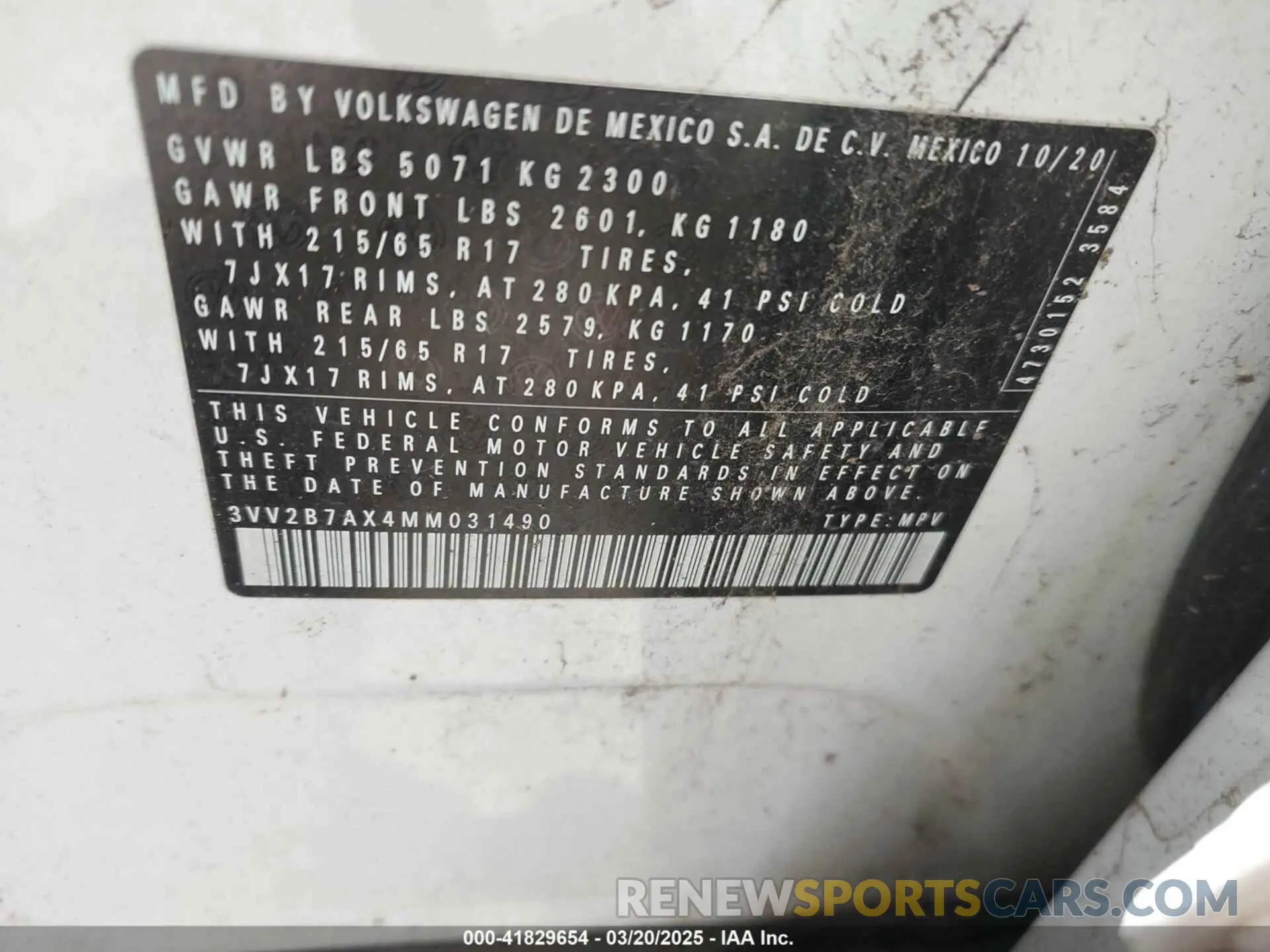 9 fotografías del automóvil dañado 3VV2B7AX4MM031490 VOLKSWAGEN TIGUAN 2021