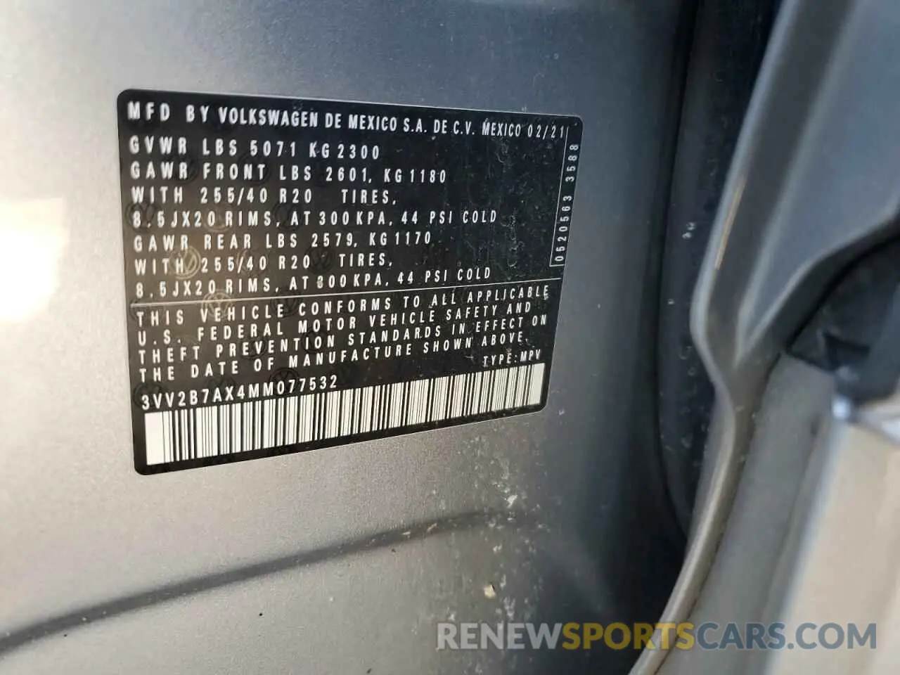 15 fotografías del automóvil dañado 3VV2B7AX4MM077532 VOLKSWAGEN TIGUAN 2021
