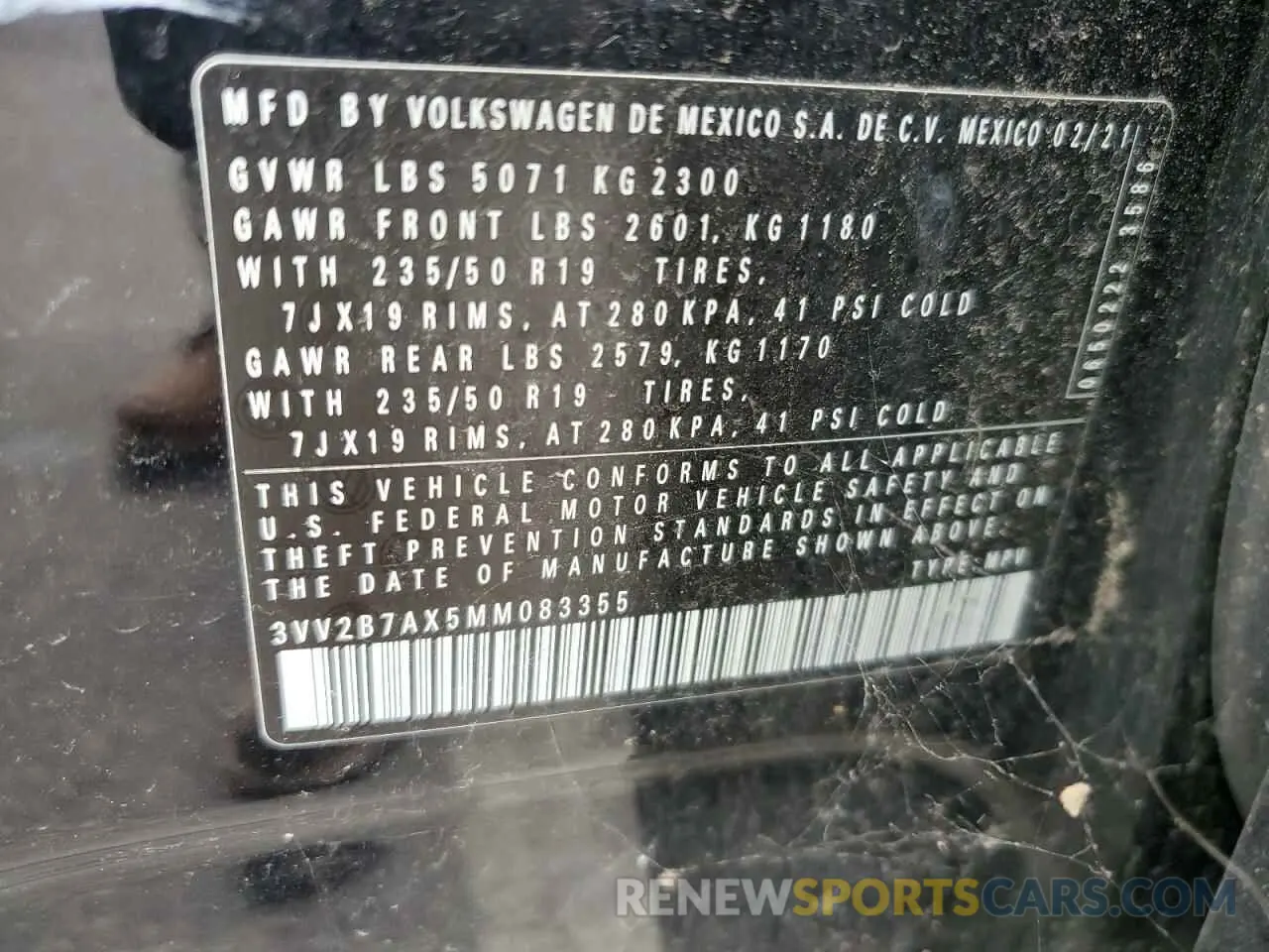 13 fotografías del automóvil dañado 3VV2B7AX5MM083355 VOLKSWAGEN TIGUAN 2021