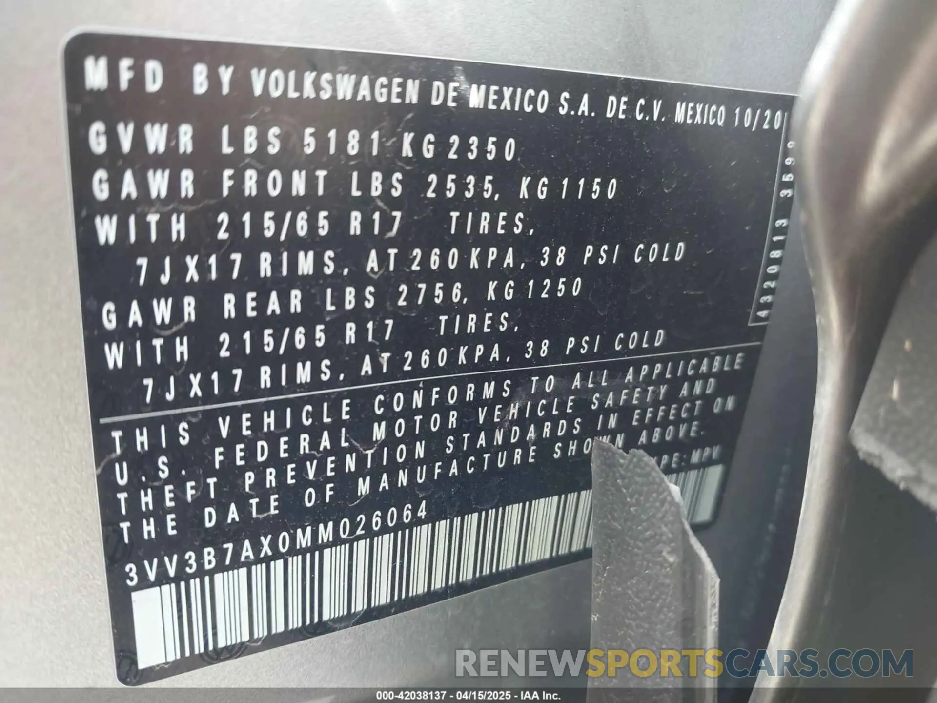 9 fotografías del automóvil dañado 3VV3B7AX0MM026064 VOLKSWAGEN TIGUAN 2021