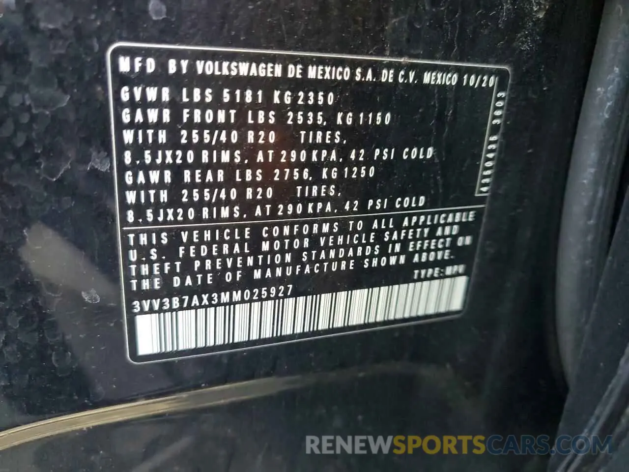 13 fotografías del automóvil dañado 3VV3B7AX3MM025927 VOLKSWAGEN TIGUAN 2021