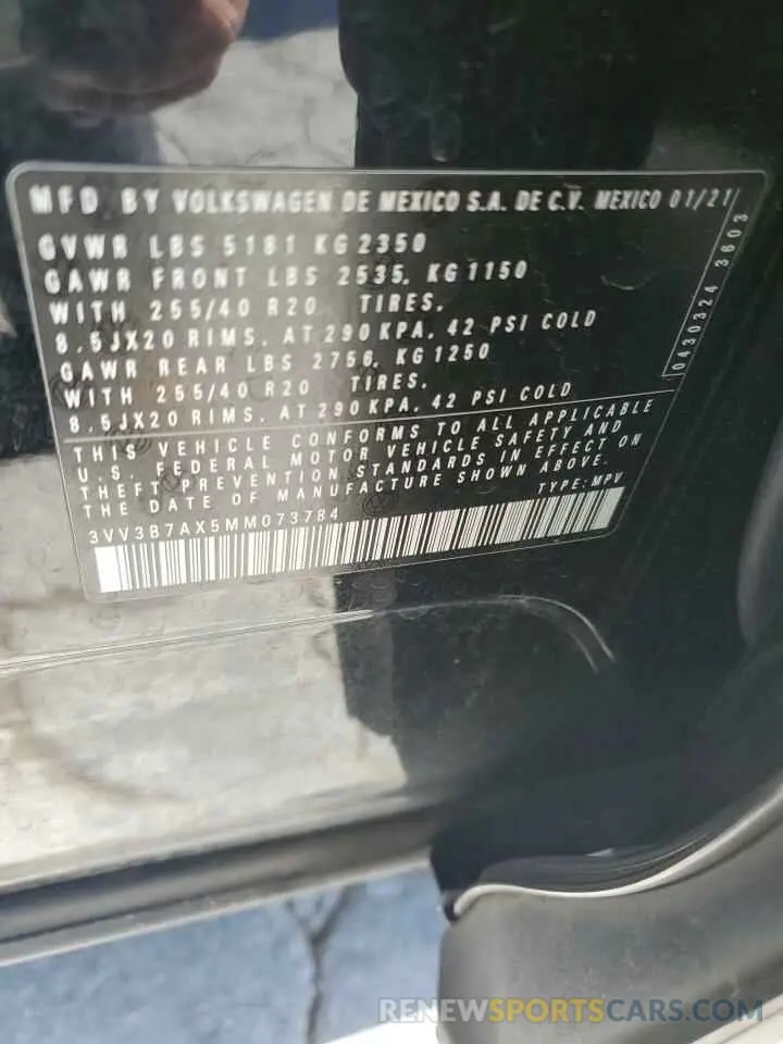 15 fotografías del automóvil dañado 3VV3B7AX5MM073784 VOLKSWAGEN TIGUAN 2021