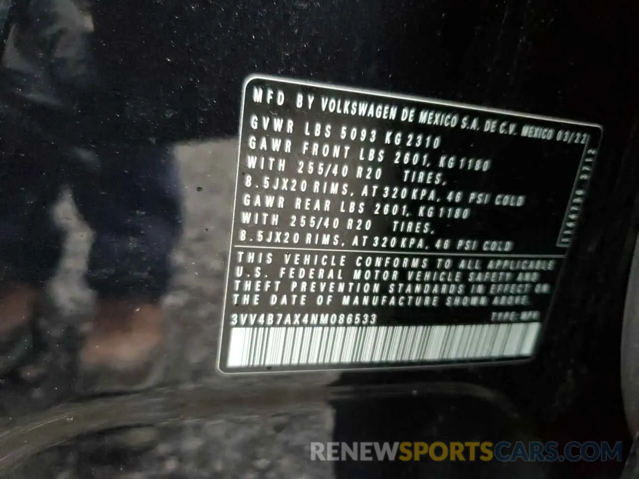 13 fotografías del automóvil dañado 3VV4B7AX4NM086533 VOLKSWAGEN TIGUAN 2022