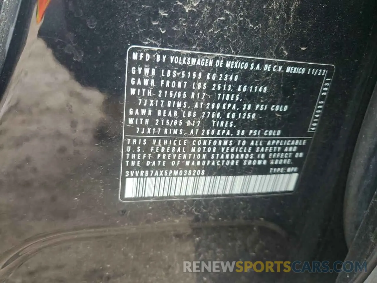 14 fotografías del automóvil dañado 3VVRB7AX5PM038208 VOLKSWAGEN TIGUAN 2023