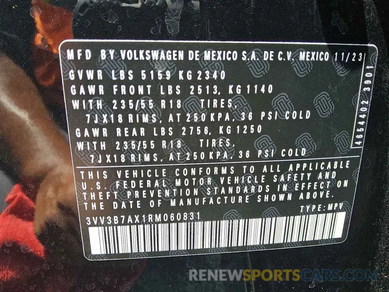 13 fotografías del automóvil dañado 3VV3B7AX1RM060831 VOLKSWAGEN TIGUAN 2024