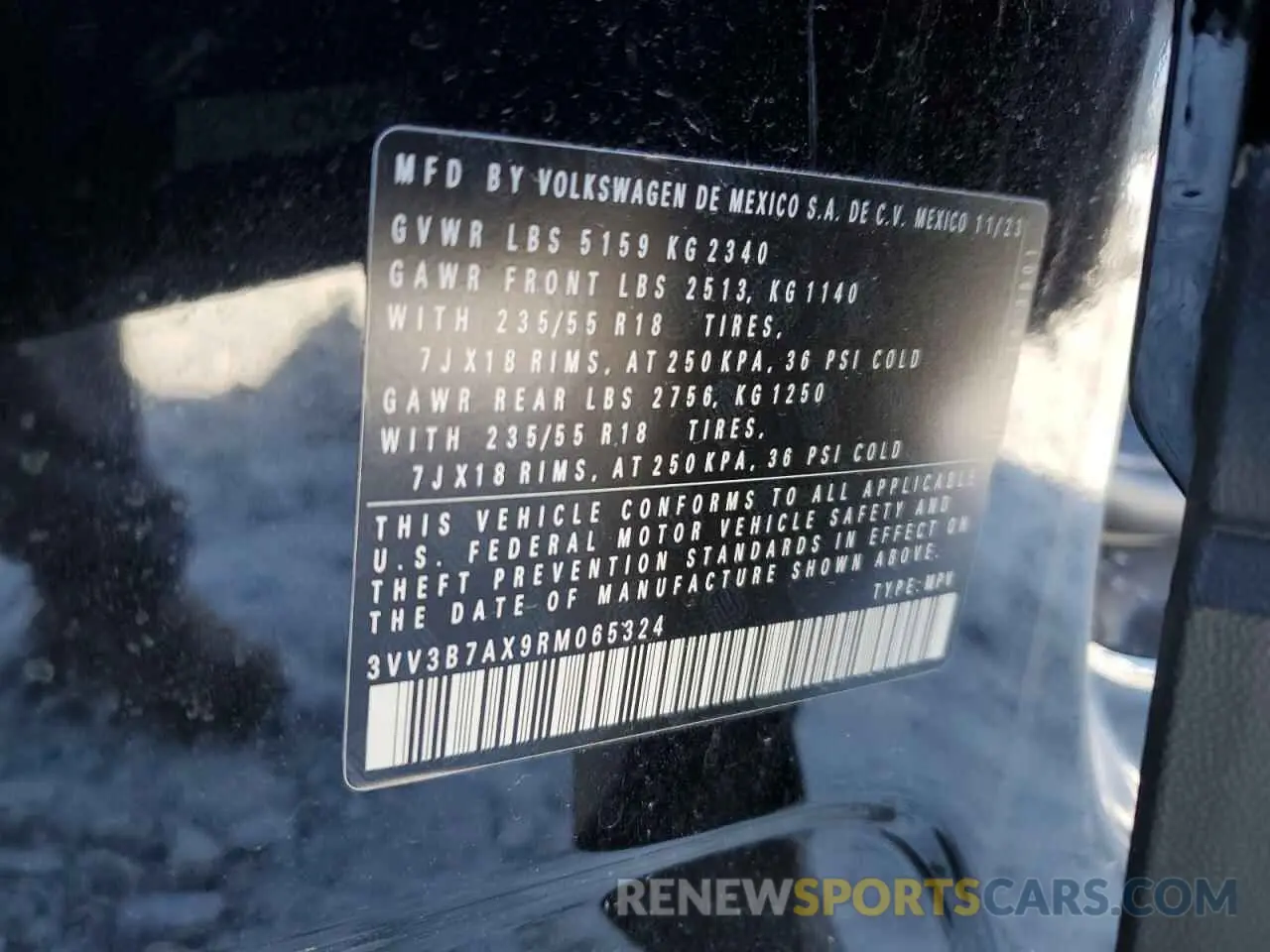 14 fotografías del automóvil dañado 3VV3B7AX9RM065324 VOLKSWAGEN TIGUAN 2024