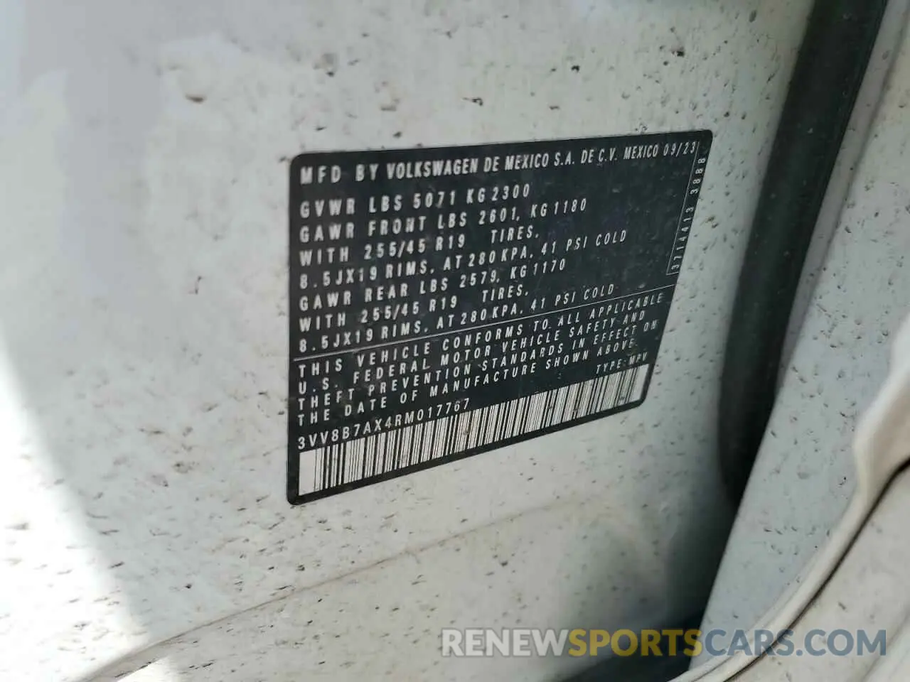 12 fotografías del automóvil dañado 3VV8B7AX4RM017767 VOLKSWAGEN TIGUAN 2024