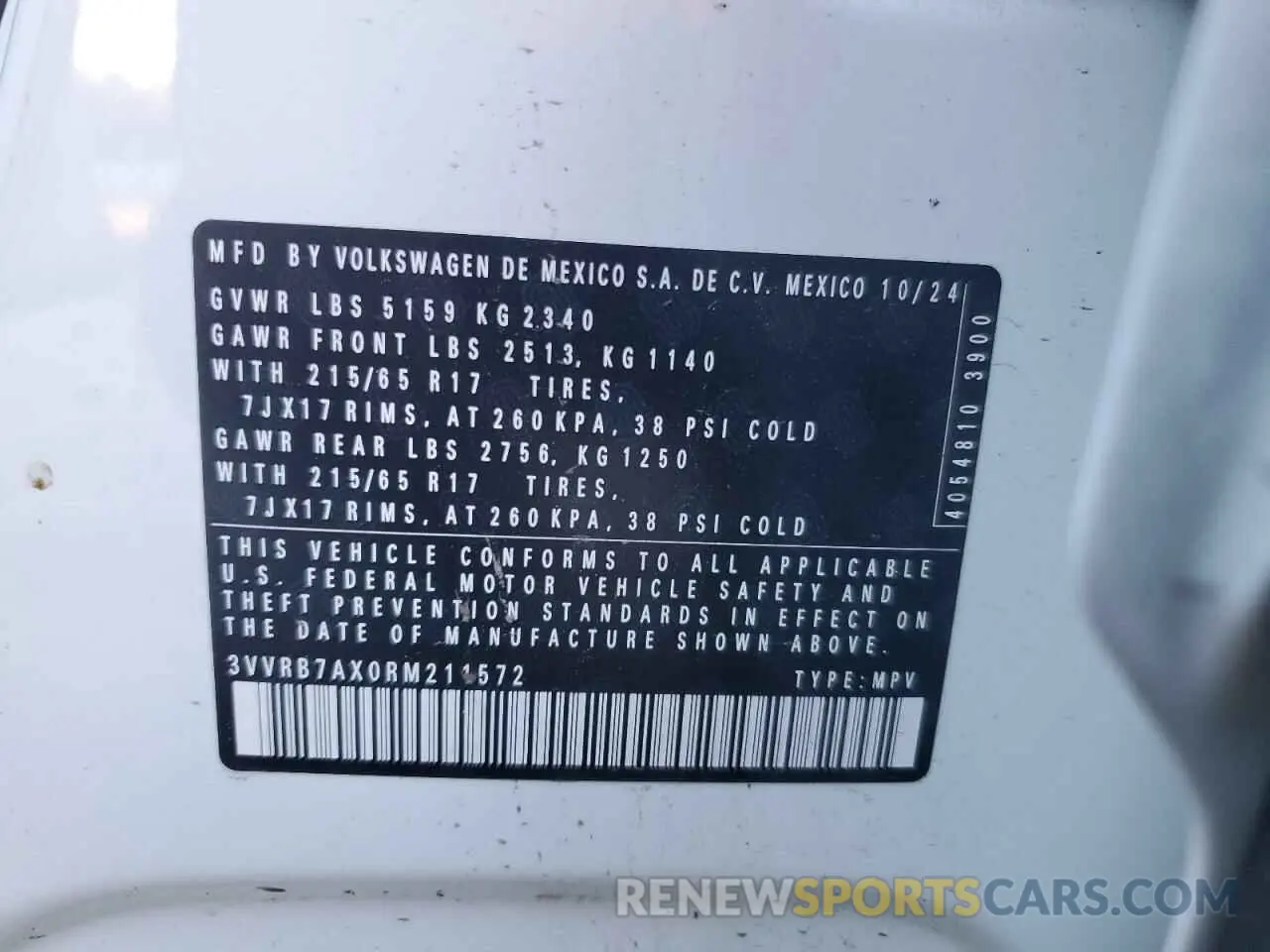 14 fotografías del automóvil dañado 3VVRB7AX0RM211572 VOLKSWAGEN TIGUAN 2024