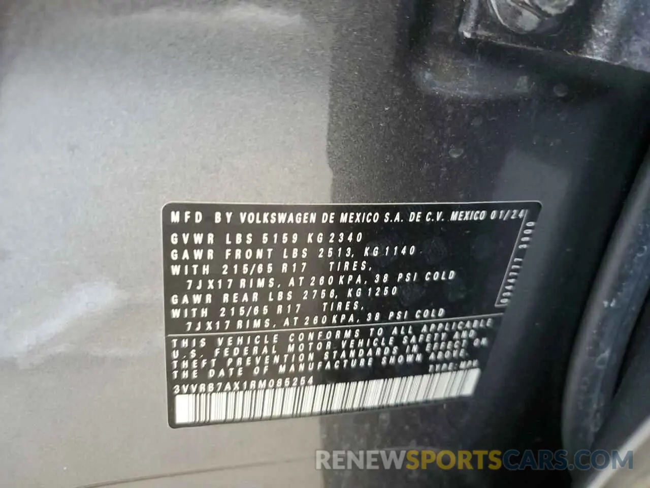 14 fotografías del automóvil dañado 3VVRB7AX1RM085254 VOLKSWAGEN TIGUAN 2024