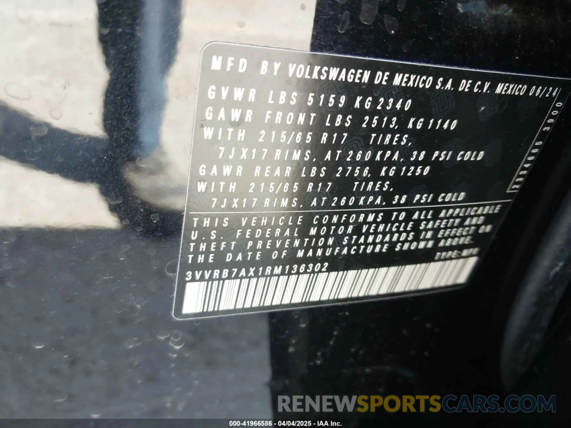 9 fotografías del automóvil dañado 3VVRB7AX1RM136302 VOLKSWAGEN TIGUAN 2024