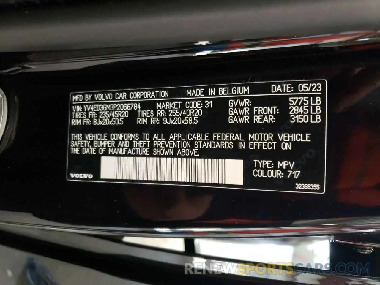 13 fotografías del automóvil dañado YV4ED3GM3P2066784 VOLVO C40 RECHAR 2023