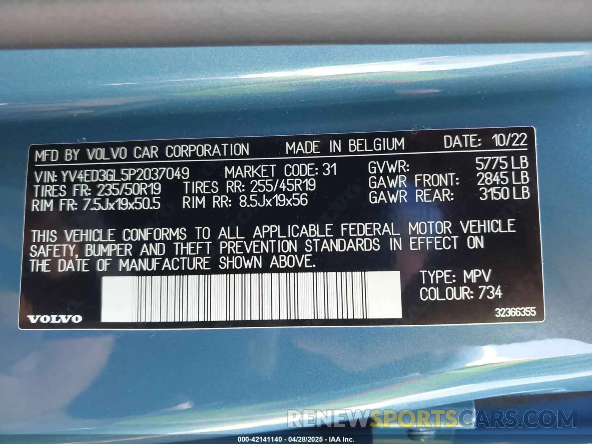 9 fotografías del automóvil dañado YV4ED3GL5P2037049 VOLVO C40 RECHARGE PURE ELECTRIC 2023