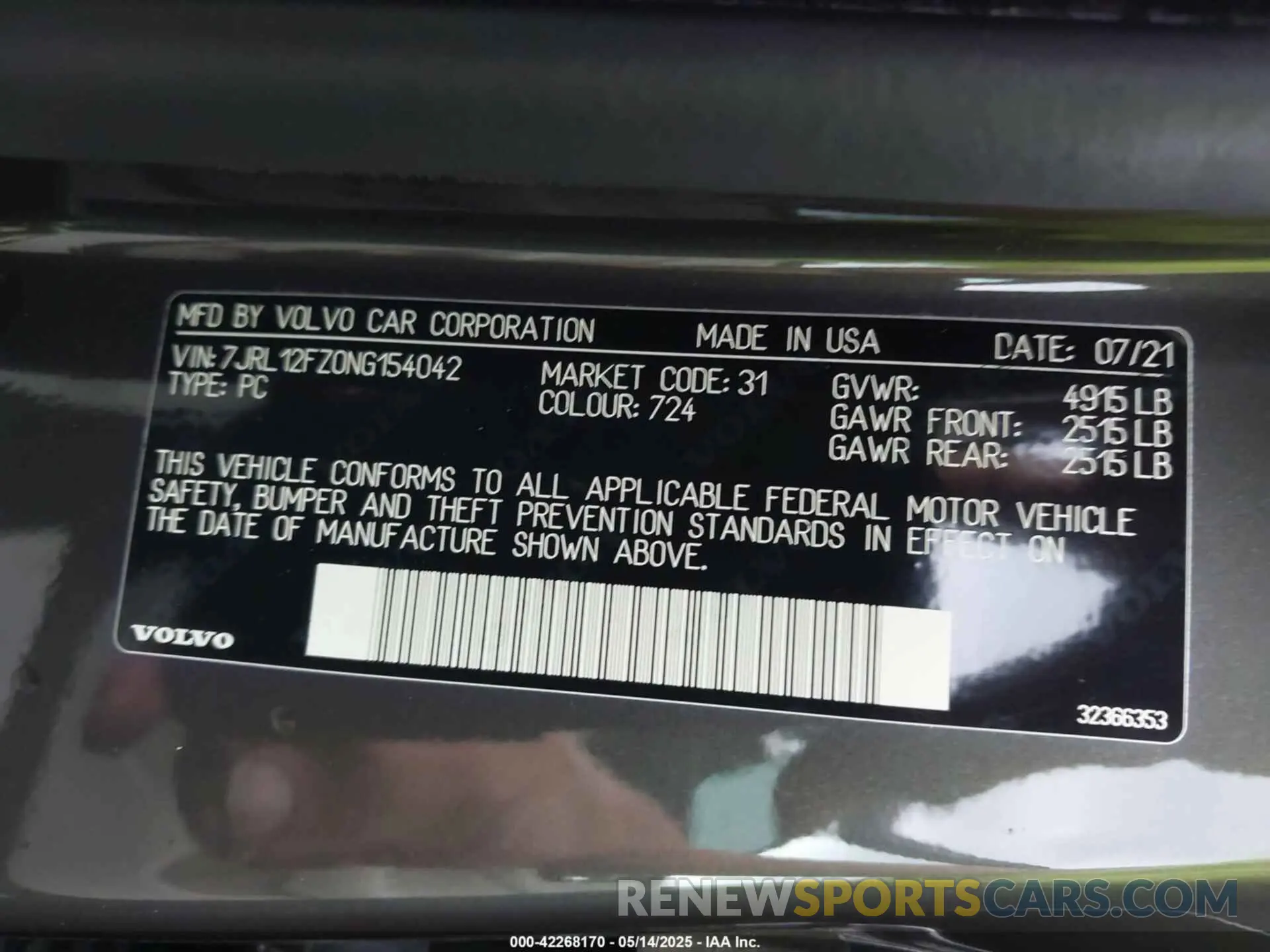 9 fotografías del automóvil dañado 7JRL12FZ0NG154042 VOLVO S60 2022