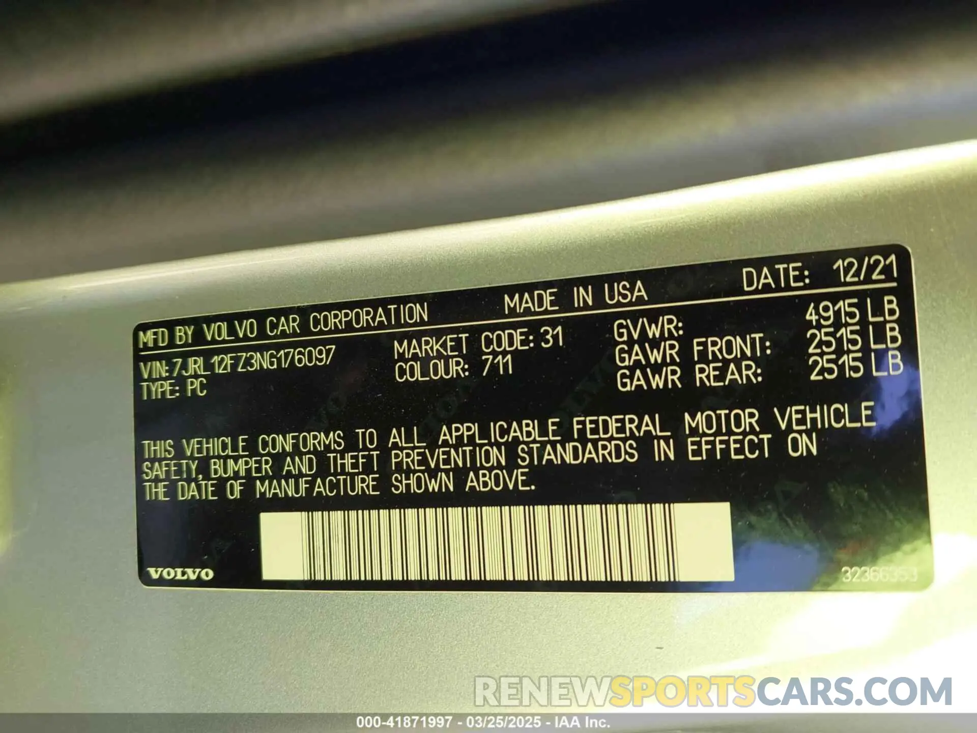 9 fotografías del automóvil dañado 7JRL12FZ3NG176097 VOLVO S60 2022
