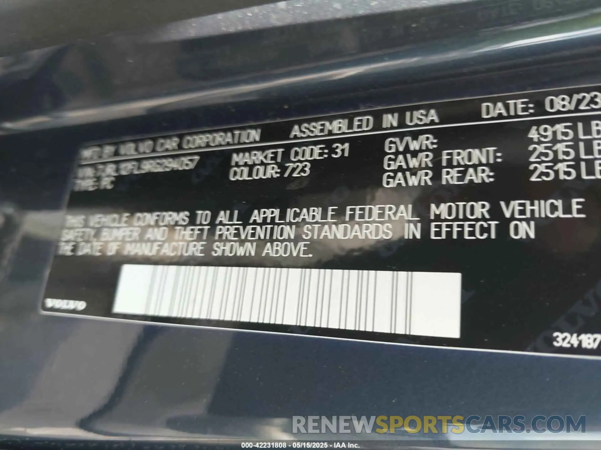 9 fotografías del automóvil dañado 7JRL12FL9RG294057 VOLVO S60 2024