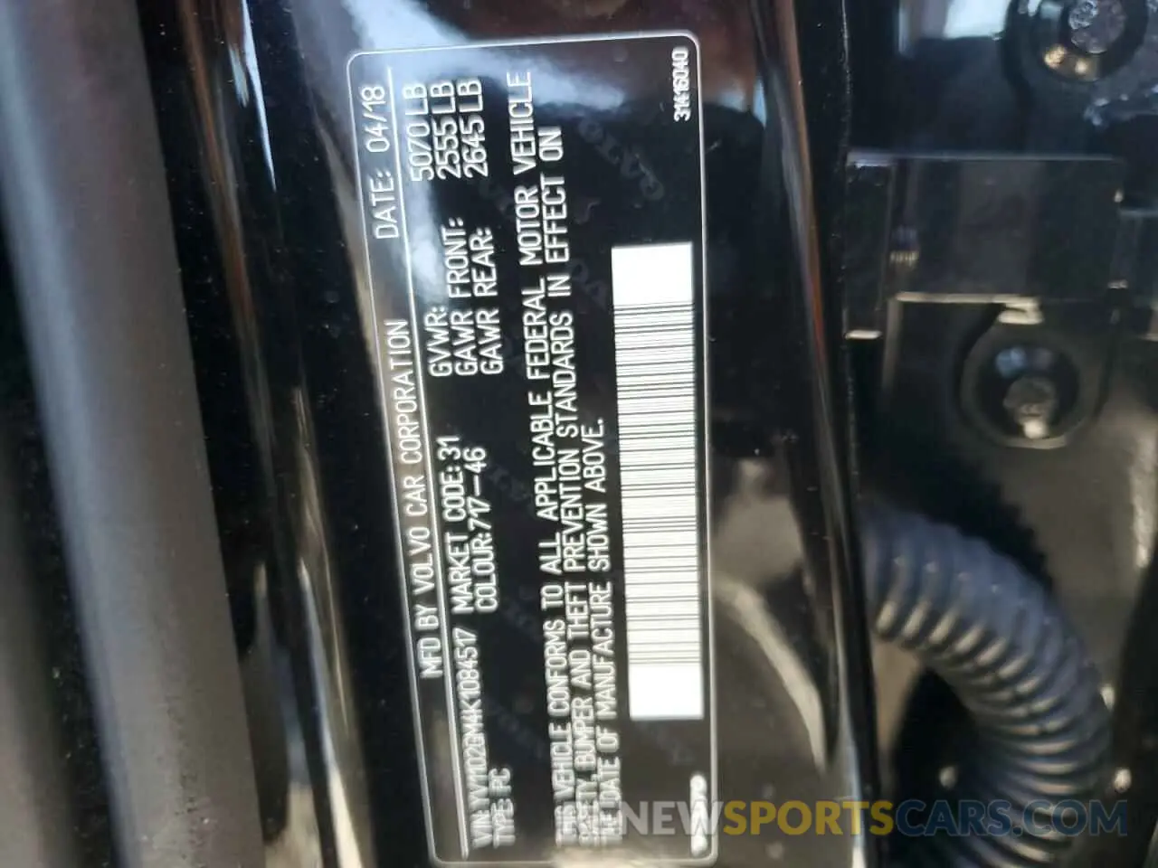 12 fotografías del automóvil dañado YV1102GM4K1084517 VOLVO V90 2019