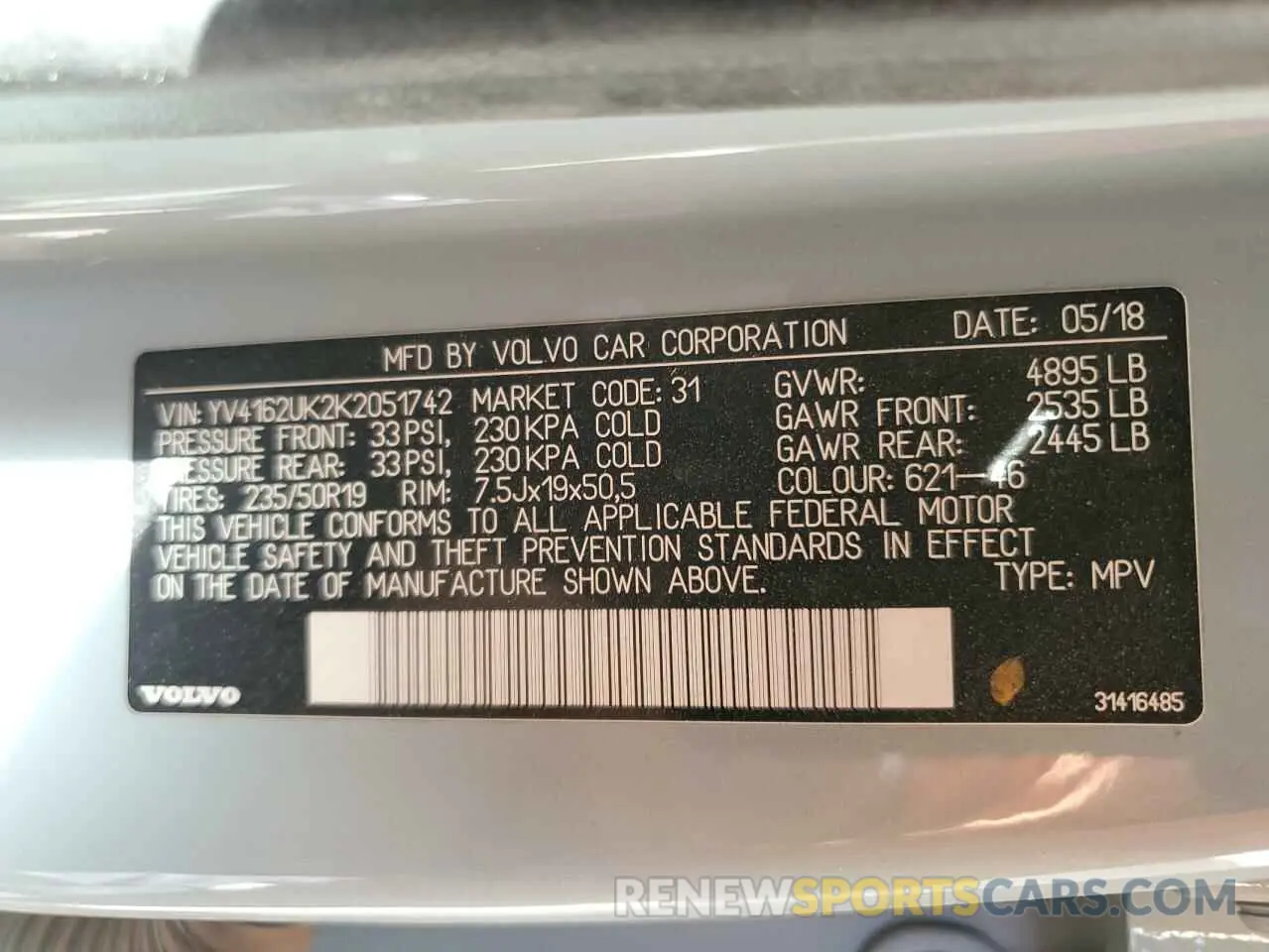 13 fotografías del automóvil dañado YV4162UK2K2051742 VOLVO XC40 2019