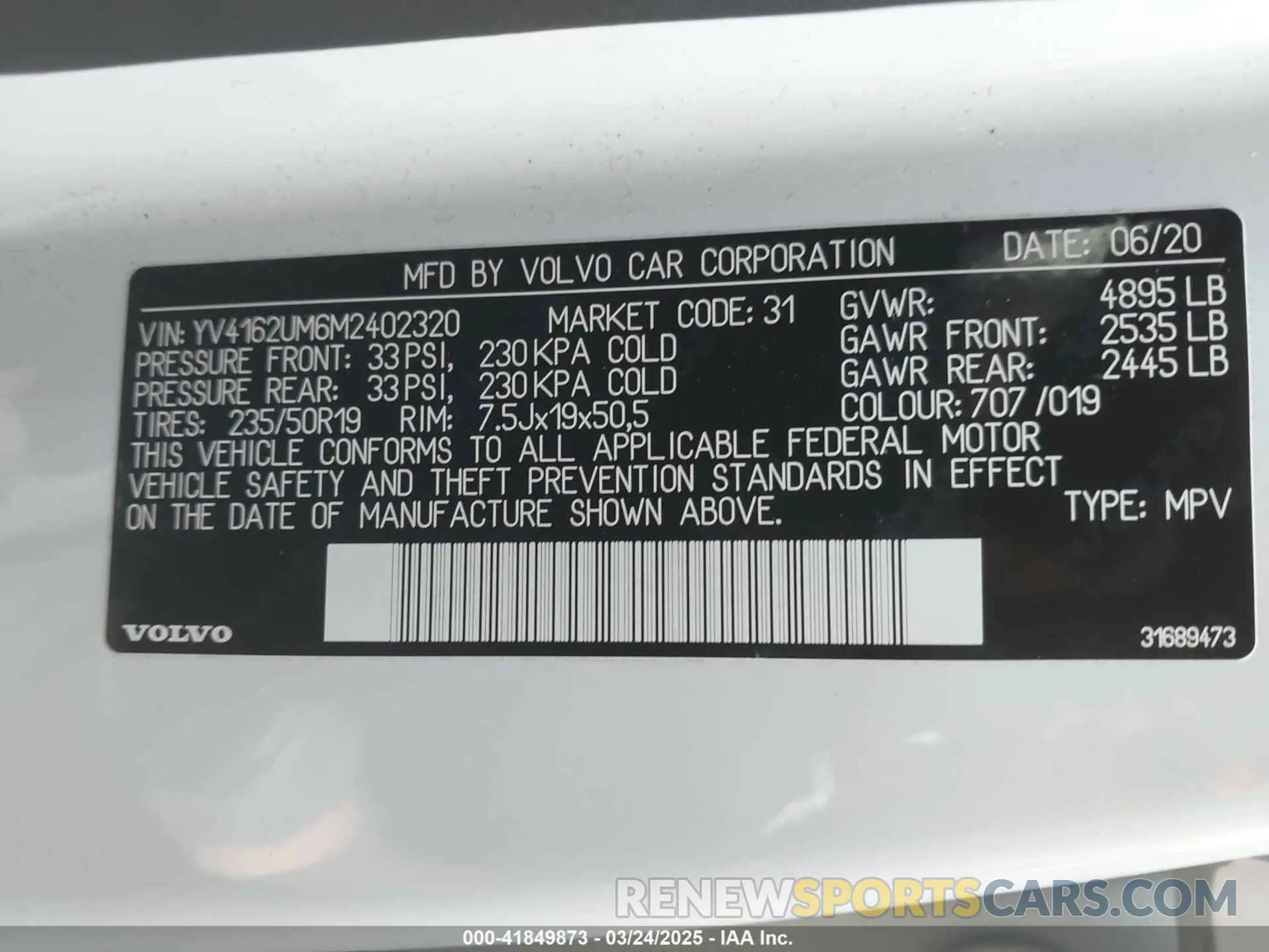 9 fotografías del automóvil dañado YV4162UM6M2402320 VOLVO XC40 2021