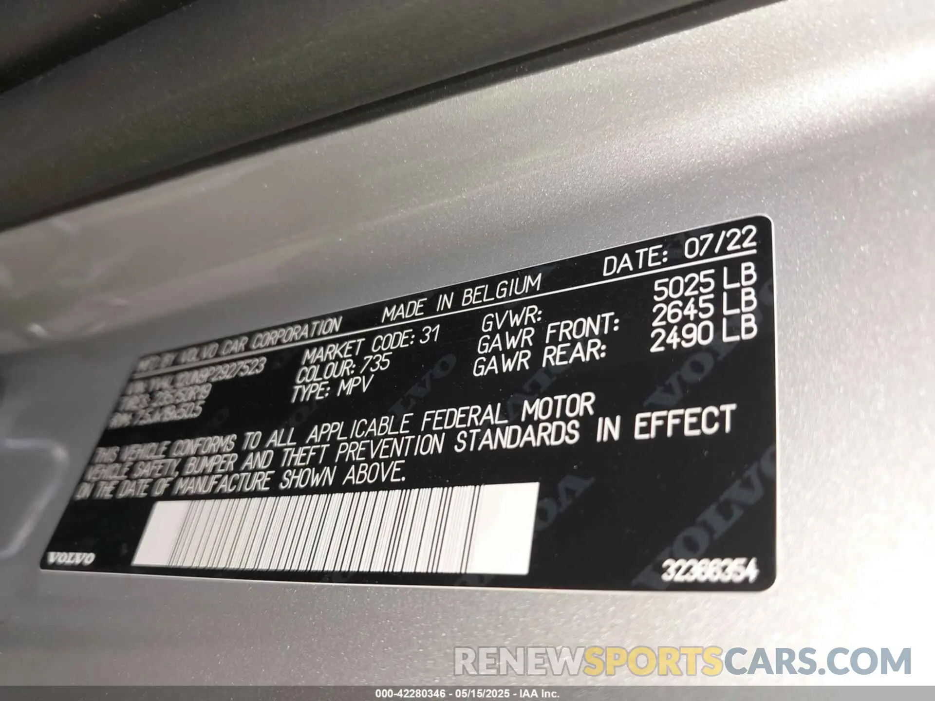 9 fotografías del automóvil dañado YV4L12UN9P2927523 VOLVO XC40 2023