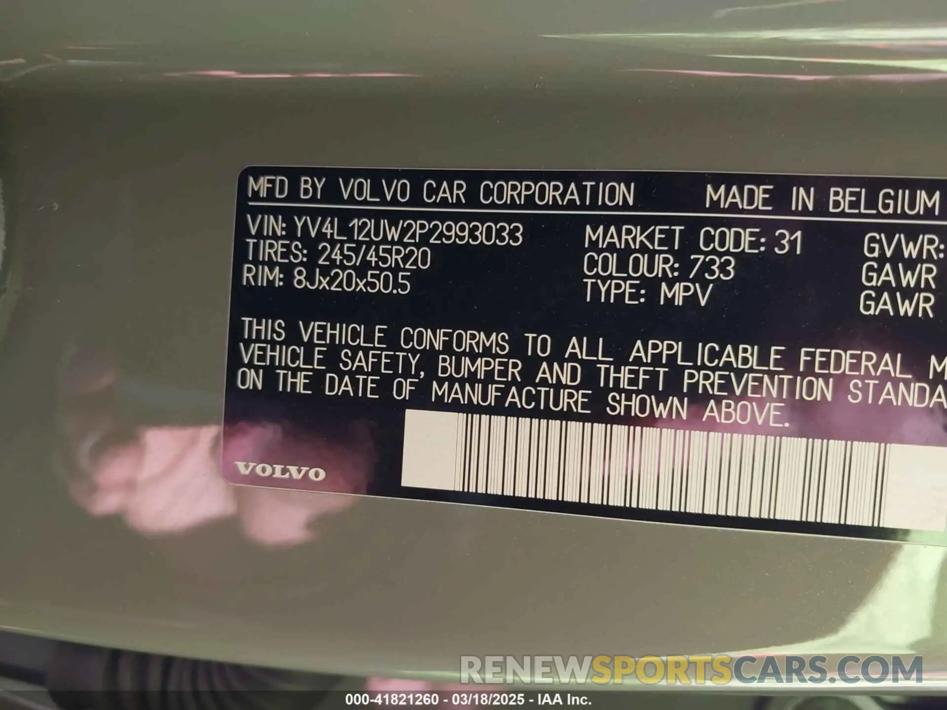 9 fotografías del automóvil dañado YV4L12UW2P2993033 VOLVO XC40 2023