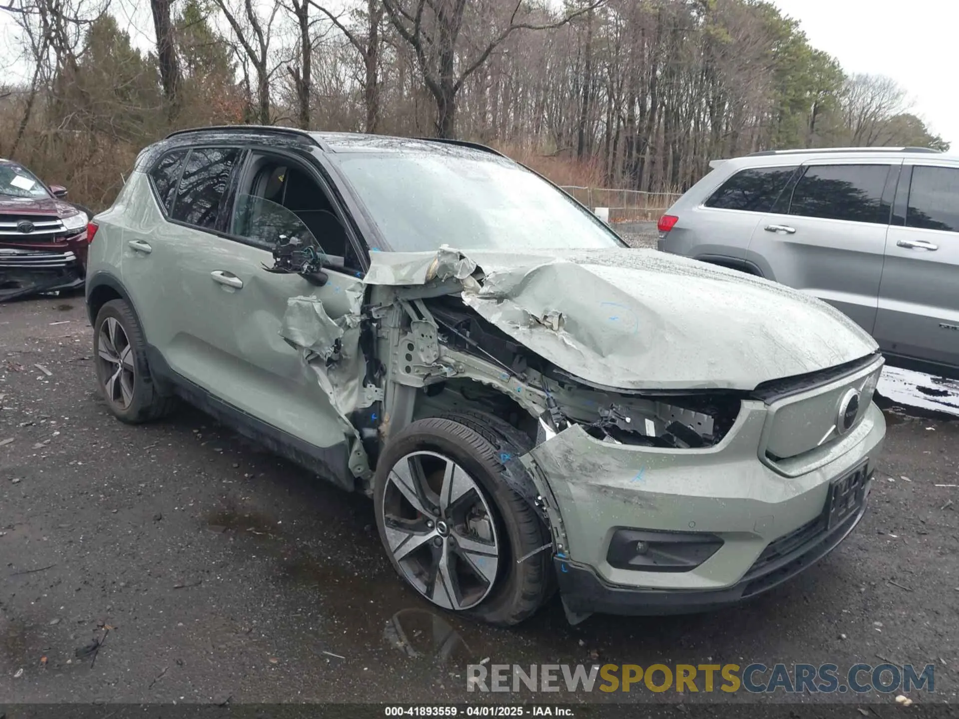 6 fotografías del automóvil dañado YV4ED3UR4M2525316 VOLVO XC40 RECHARGE PURE ELECTRIC 2021