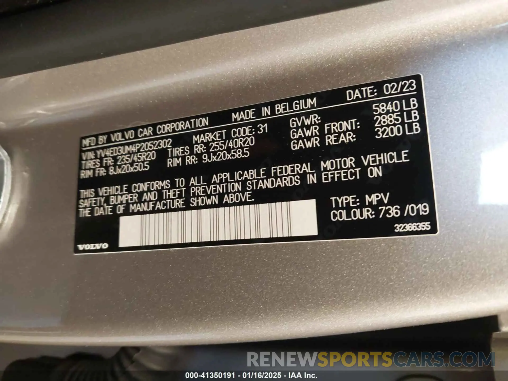 9 fotografías del automóvil dañado YV4ED3UM4P2052302 VOLVO XC40 RECHARGE PURE ELECTRIC 2023