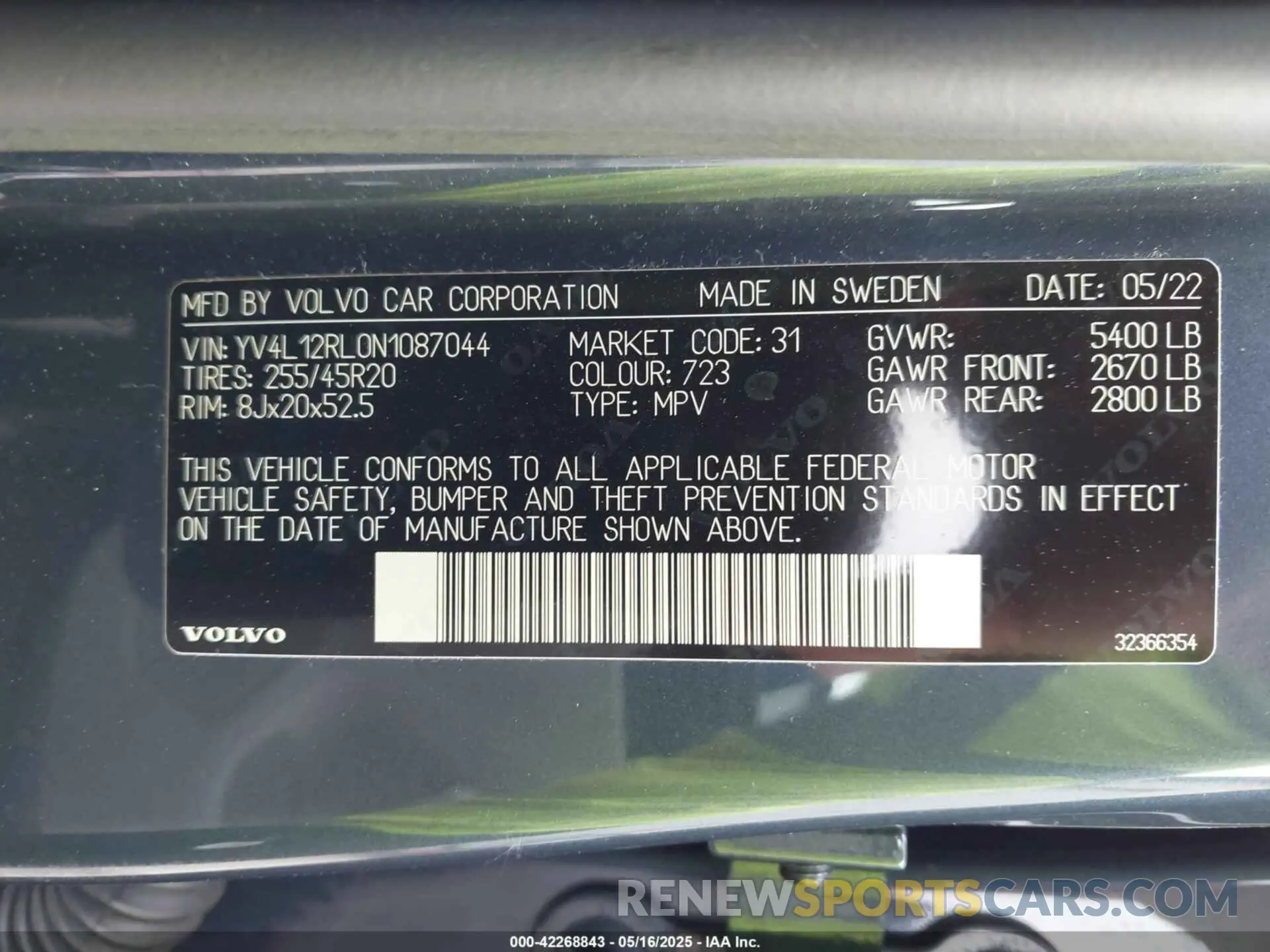 9 fotografías del automóvil dañado YV4L12RL0N1087044 VOLVO XC60 2022