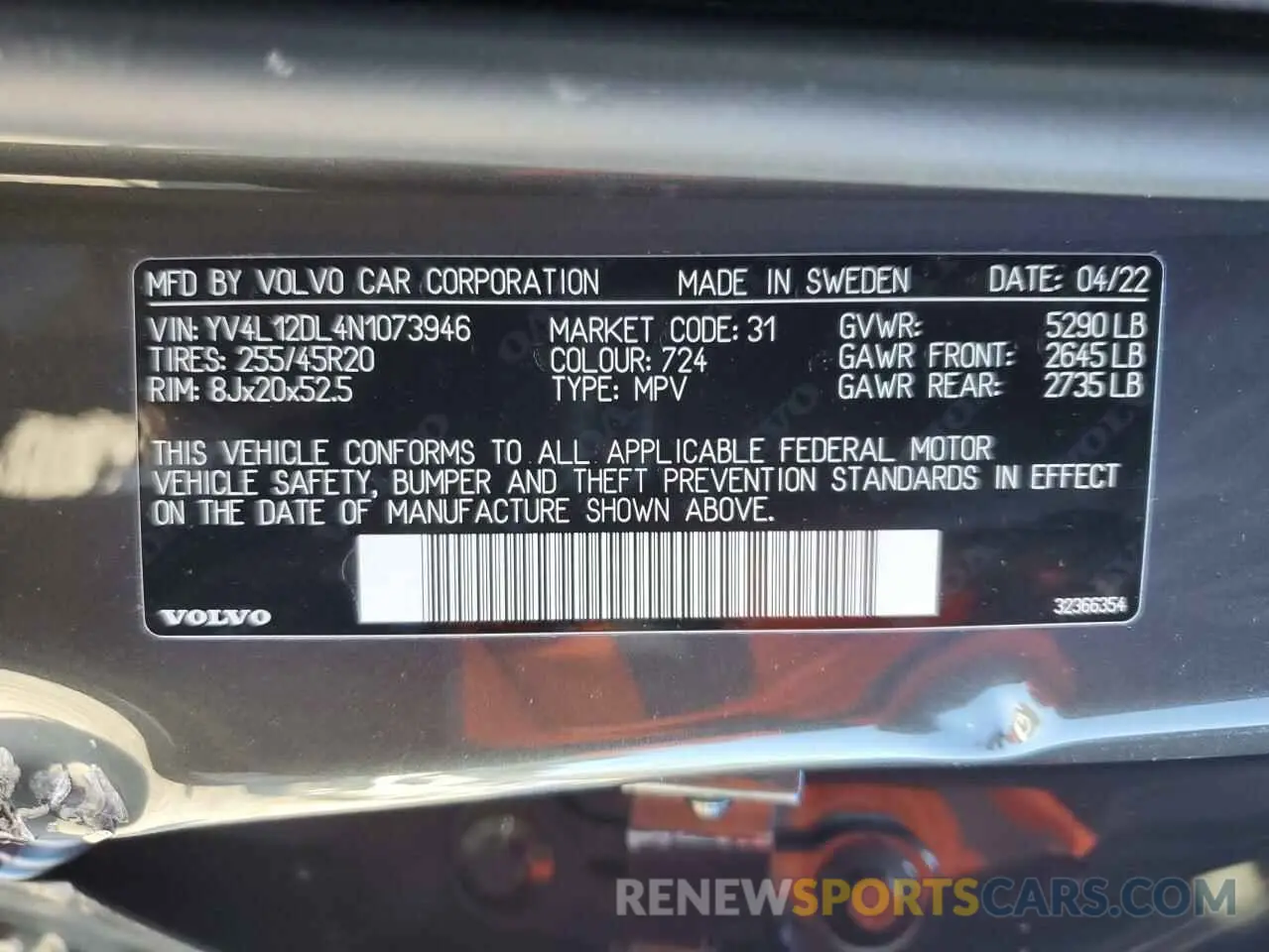 14 fotografías del automóvil dañado YV4L12DL4N1073946 VOLVO XC60 B5 IN 2022