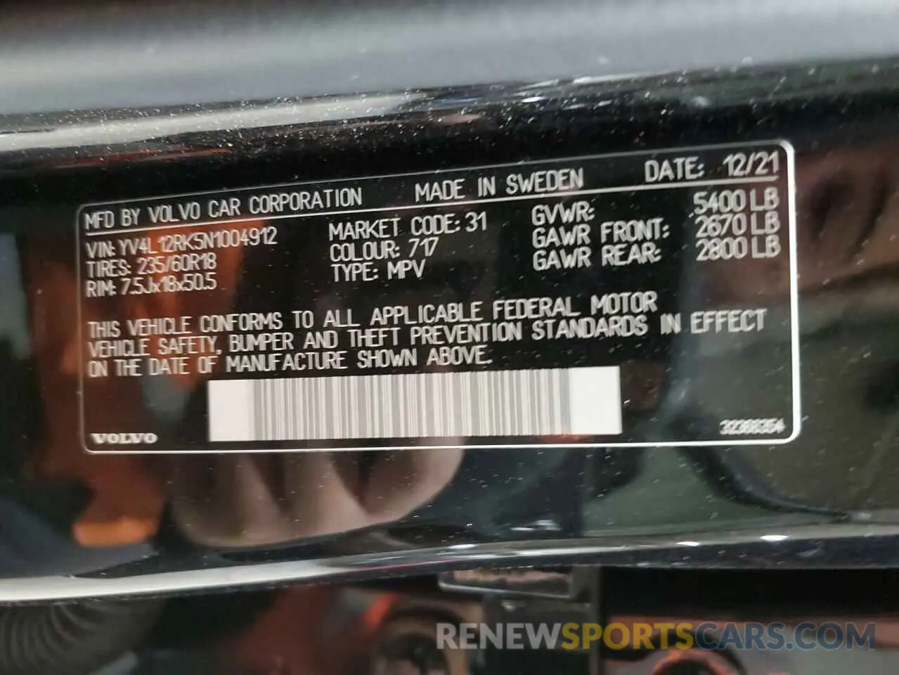 13 fotografías del automóvil dañado YV4L12RK5N1004912 VOLVO XC60 B5 MO 2022