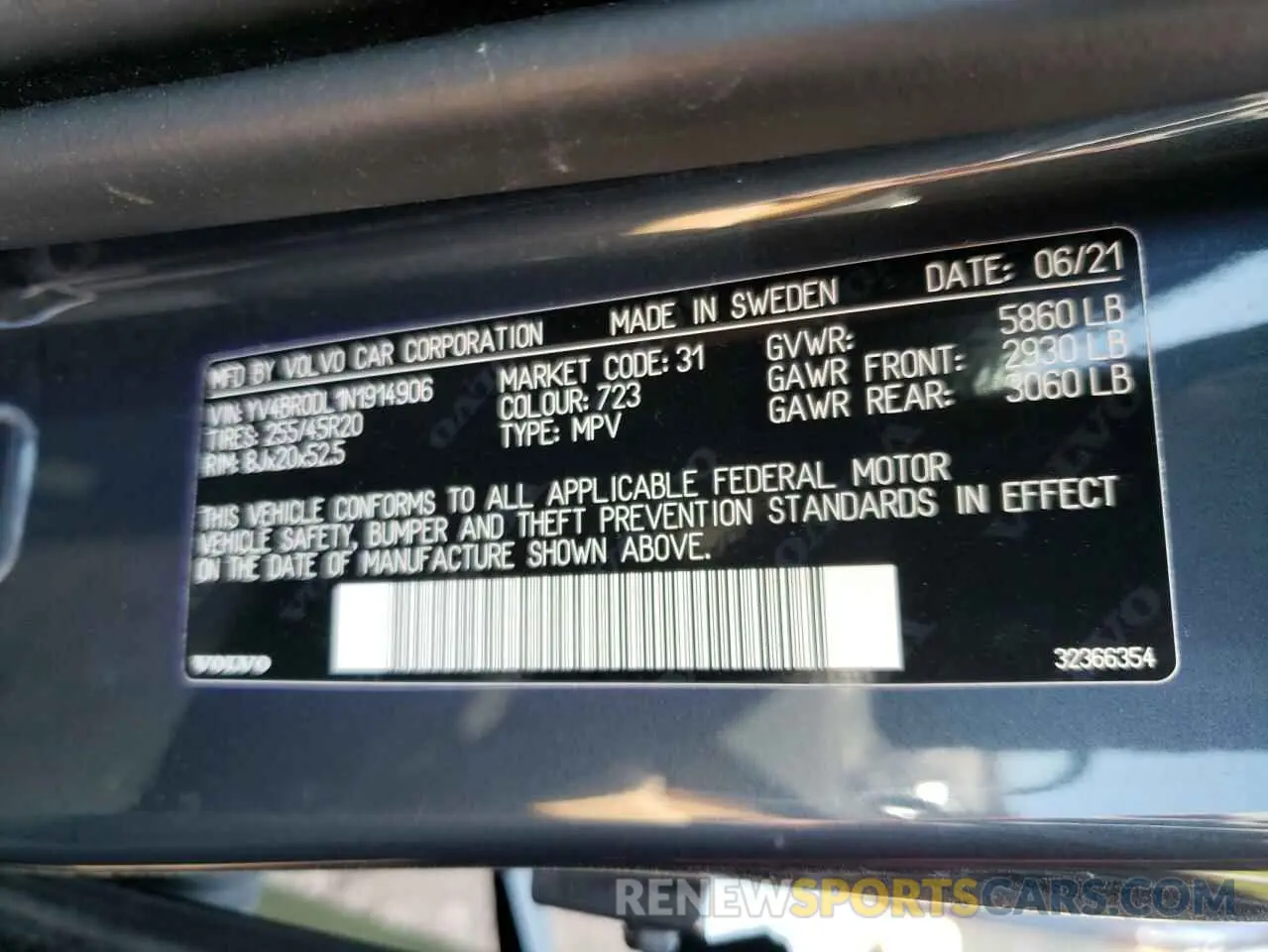 10 fotografías del automóvil dañado YV4BR0DL1N1914906 VOLVO XC60 T8 RE 2022
