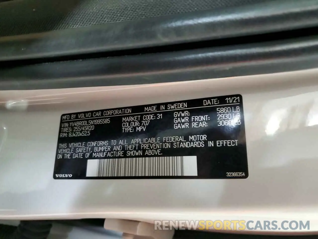 13 fotografías del automóvil dañado YV4BR0DL5N1995585 VOLVO XC60 T8 RE 2022