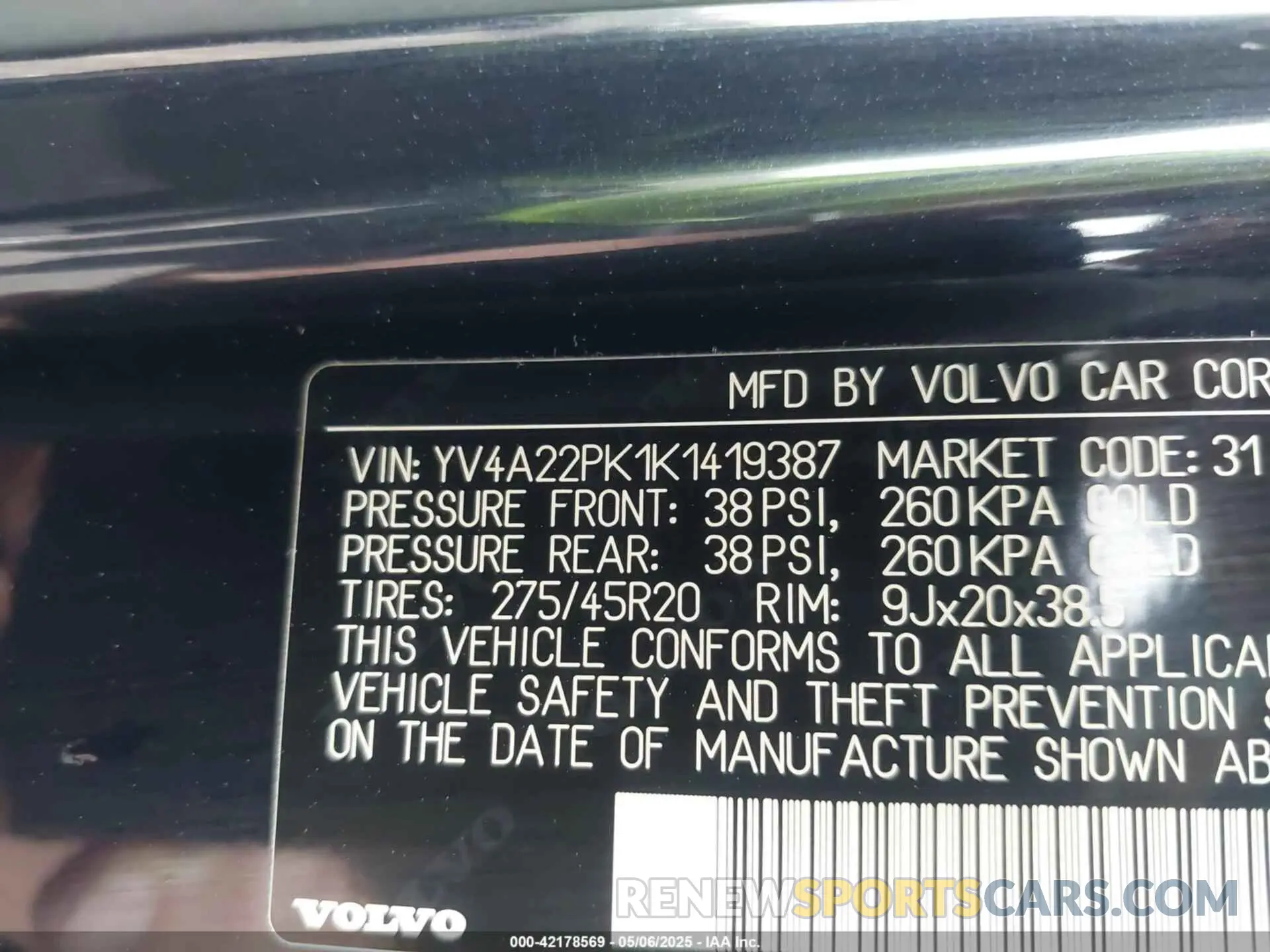 9 fotografías del automóvil dañado YV4A22PK1K1419387 VOLVO XC90 2019