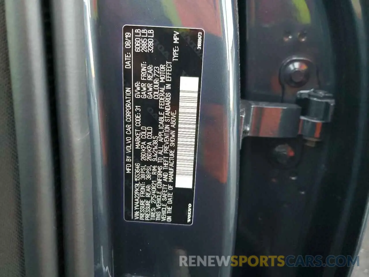 13 fotografías del automóvil dañado YV4A22PK9L1553646 VOLVO XC90 2020