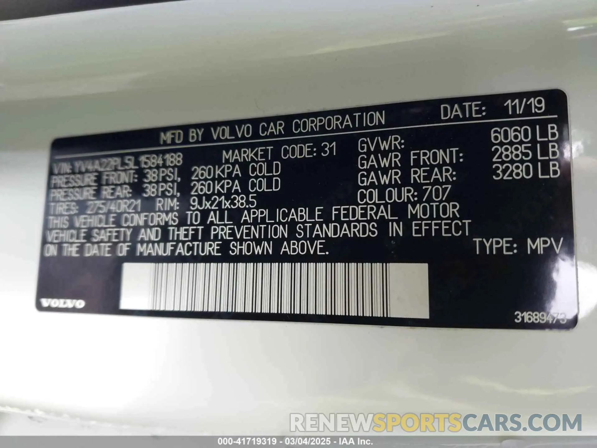 9 fotografías del automóvil dañado YV4A22PL5L1584188 VOLVO XC90 2020