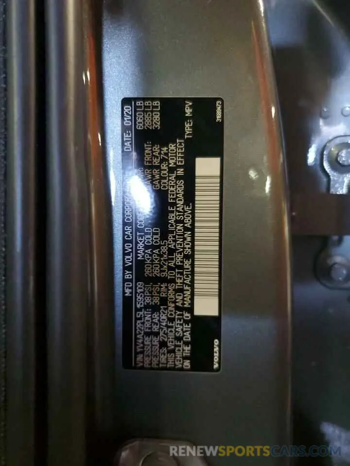 13 fotografías del automóvil dañado YV4A22PL5L1595109 VOLVO XC90 2020