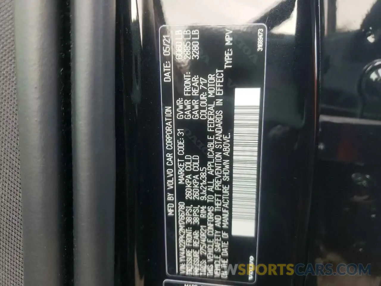 10 fotografías del automóvil dañado YV4A22PK2M1766780 VOLVO XC90 2021