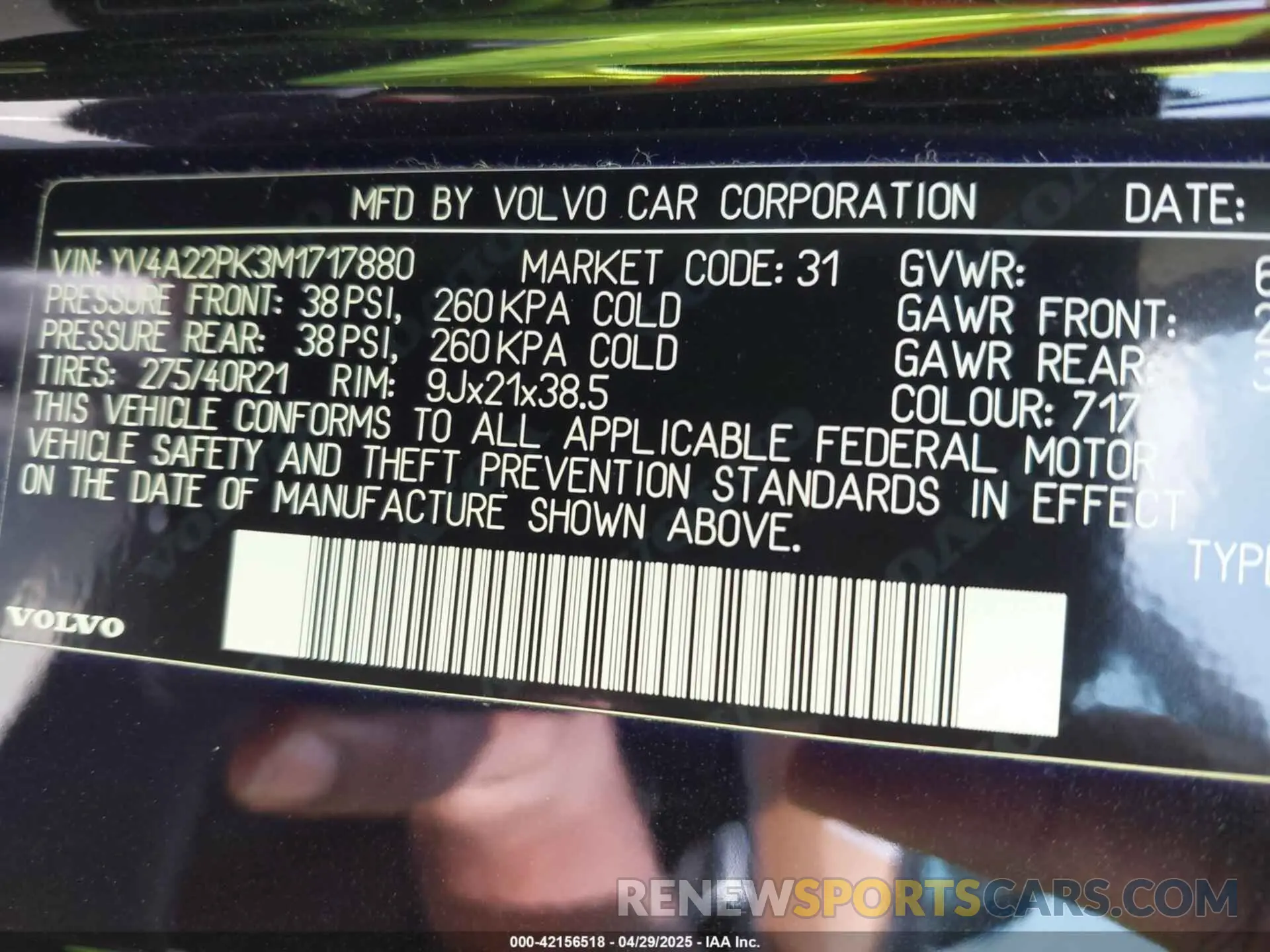 9 fotografías del automóvil dañado YV4A22PK3M1717880 VOLVO XC90 2021
