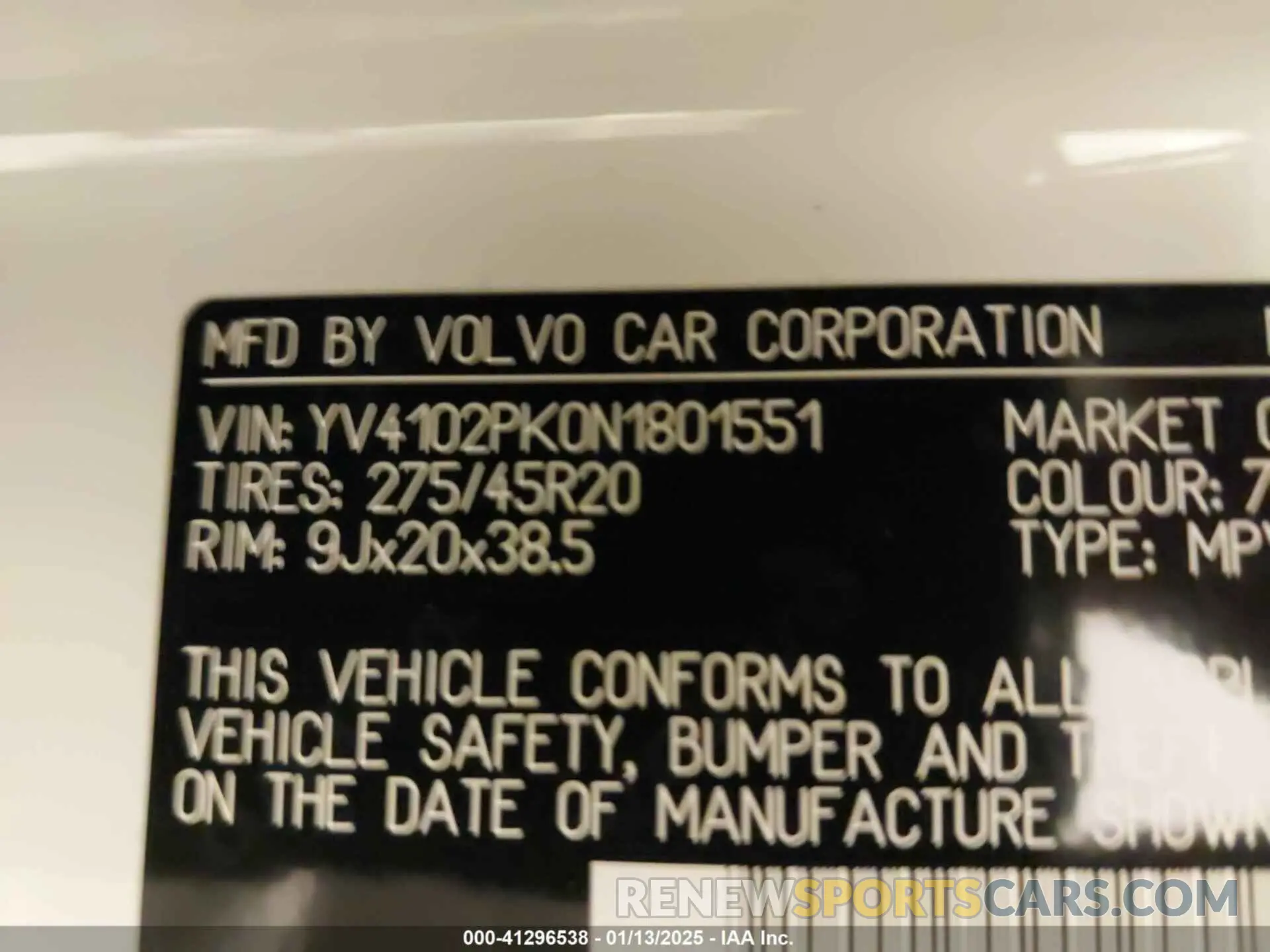 9 fotografías del automóvil dañado YV4102PK0N1801551 VOLVO XC90 2022