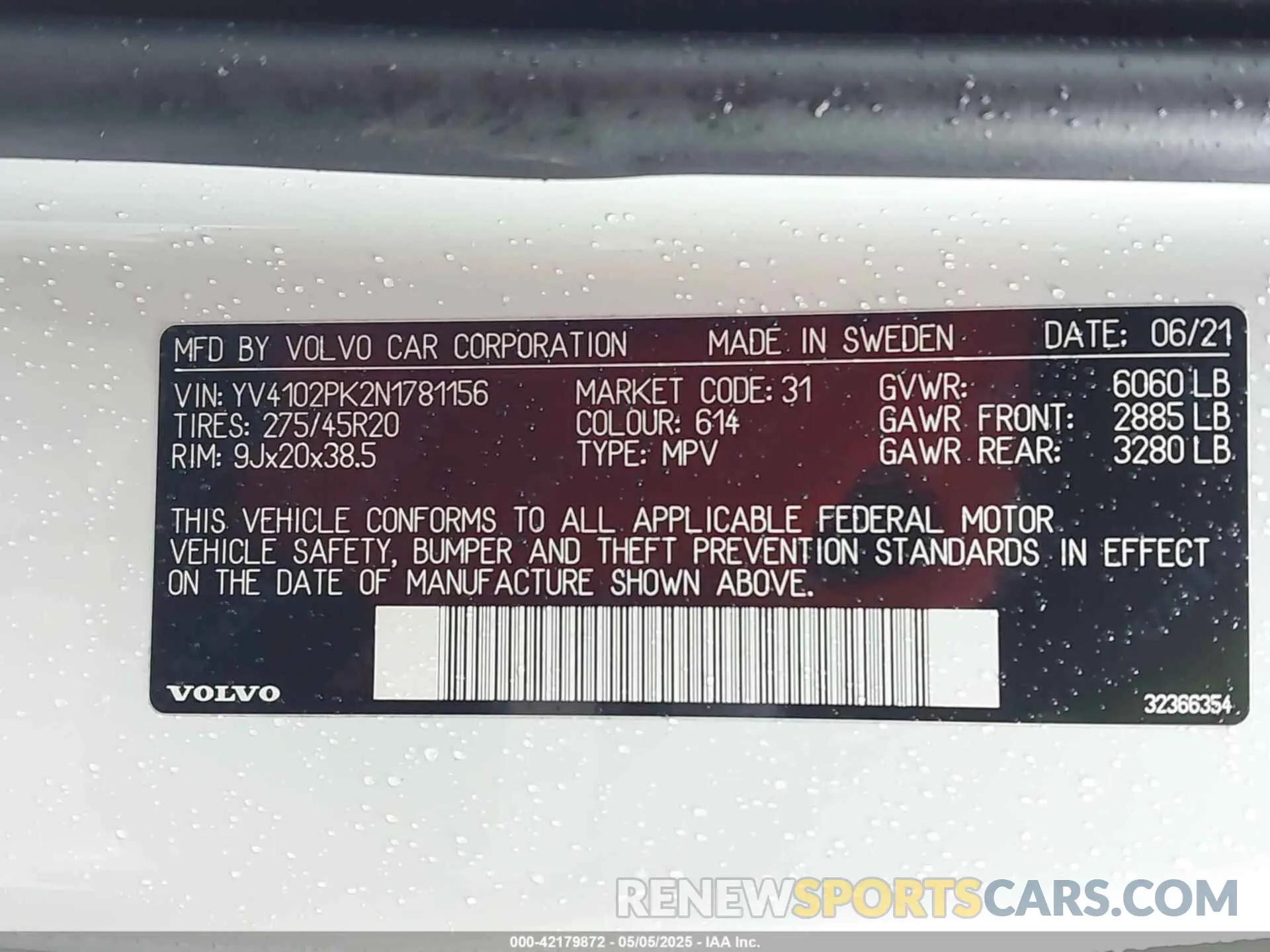 9 fotografías del automóvil dañado YV4102PK2N1781156 VOLVO XC90 2022